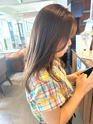 顔周りレイヤー/ベージュ/まろやか