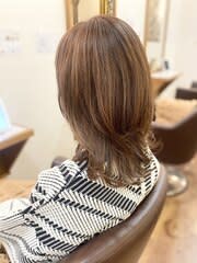 30代40代50代/ミディアムレイヤー/ふんわりカール