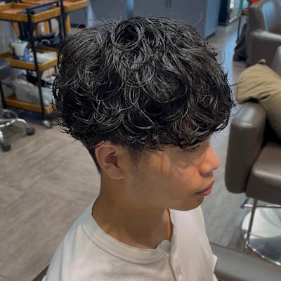 [藤沢]メンズカット黒髪マッシュ40%シャドウパーマ