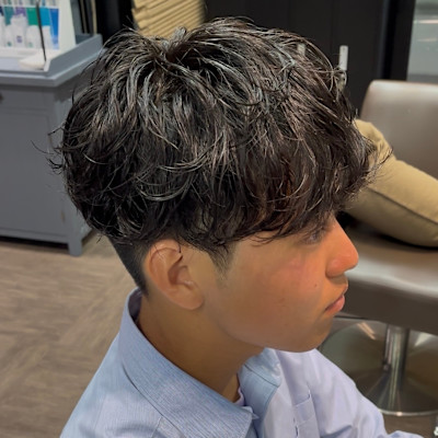 [藤沢]メンズカット黒髪マッシュ40%シャドウパーマ