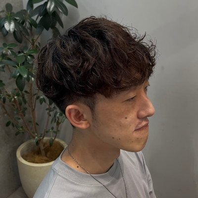 [藤沢]メンズカット茶髪マッシュルーズパーマ