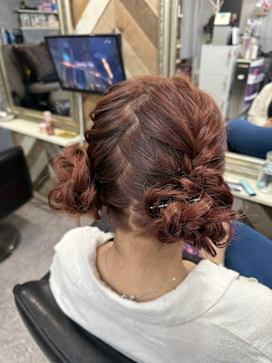 【ヘアセット】 編みツイン団子 /茅ヶ崎ヘアセット