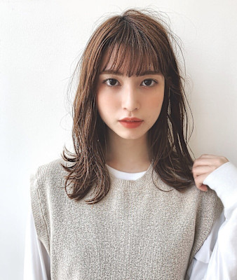 シースルーバングナチュラルロブ  20代30代40代 