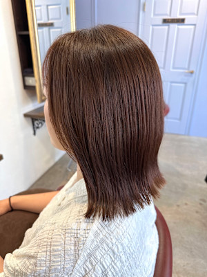 切りっぱなしミディアム×ラベンダーブラウン