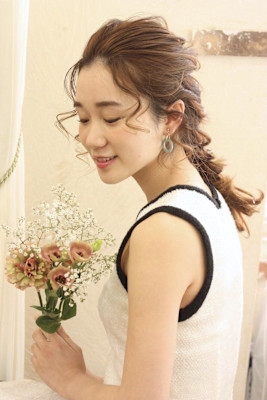結婚式や浴衣ヘアに♪編みおろしアレンジ