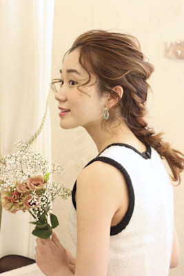 結婚式や浴衣ヘアに♪編みおろしアレンジ