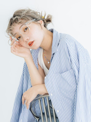 艶髪ハイトーン♪お団子ボブアレンジ