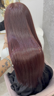 縮毛矯正/くびれヘア/夏のヘアアレンジ/ハイライトカラー