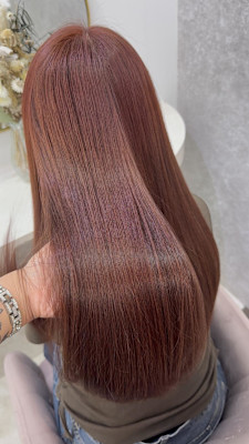 縮毛矯正/くびれヘア/夏のヘアアレンジ/ハイライトカラー