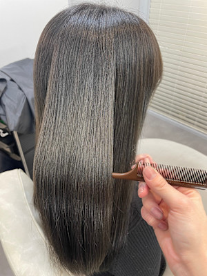 髪質改善カーキグレージュ