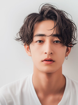 20代30代40代　センターパート黒髪ビジネス＃16