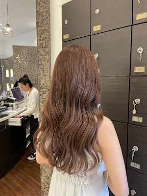 ピンクブラウン×ゆるウェーブ