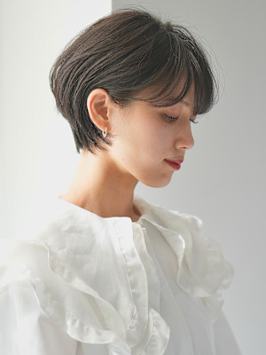 前下がりショート・ボブ/絶壁解消/前髪あり/40代/30代