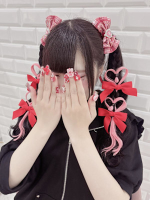 ピンクエクステ2連ハートツイン＊まゆ