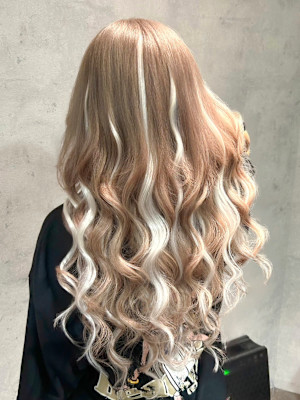 最高級レミー毛エクステ＆ミルクティーベージュ