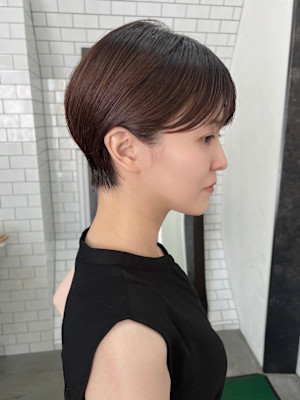 耳掛け×マッシュショート