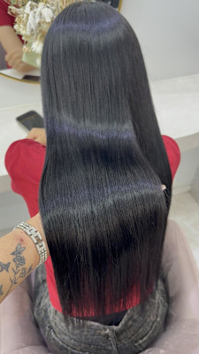 ストレート/くびれヘア/夏のヘアアレンジ/ハイライトカラー