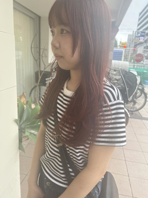 オレンジカラー×レイヤースタイル