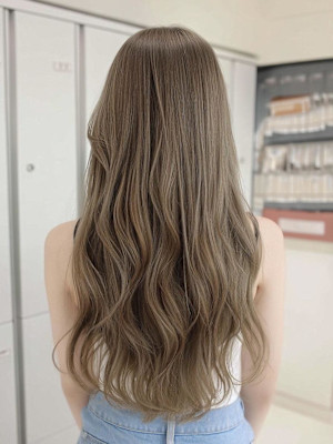 透明感カラー/ブリーチなしWカラー/髪質改善/伊勢原