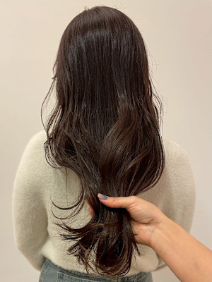 アッシュブラウン 髪質改善 顔周りカット 韓国ヘア 透明感