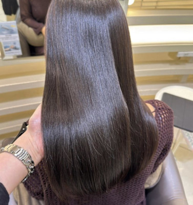 酸性縮毛矯正&チョコレートカラー