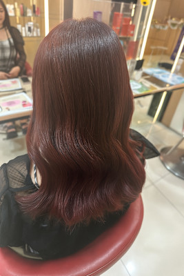 透明感カラー/ブリーチなしWカラー/髪質改善/伊勢原
