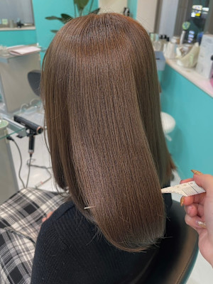 美髪/ツヤ髪/赤みなし/アッシュブラウンカラー