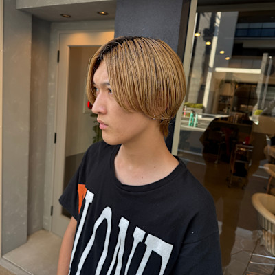 10代 20代 メンズ マッシュ センターパート ラウンド