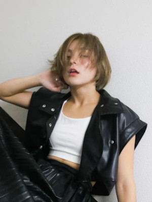 ショートボブ 無造作ヘア 丸みボブ