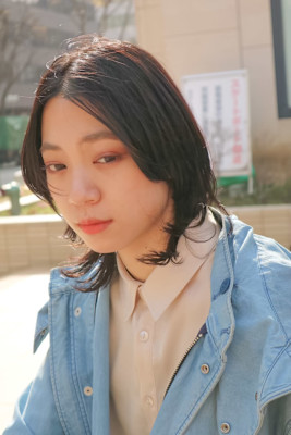 ハッシュカット ミディアムウルフ レイヤーカット