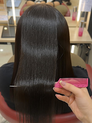 透明感カラー/ブリーチなしWカラー/髪質改善/伊勢原