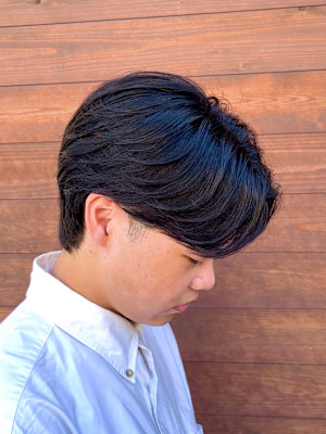 センターパート ニュアンスパーマ×フェザーパーマ