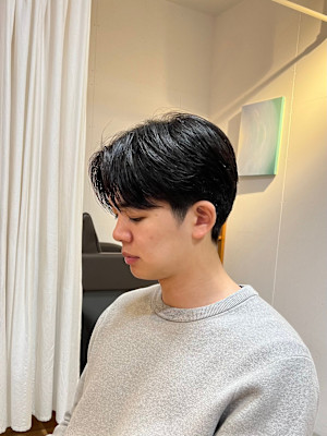 メンズセンターパート/メンズ刈り上げ/メンズビジネスヘア