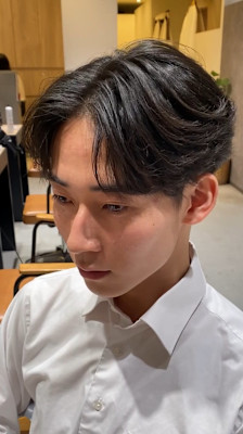 毛流れの綺麗なセンターパート