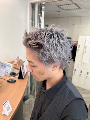 スパイキーショート/メンズハイトーン/ホワイトシルバー