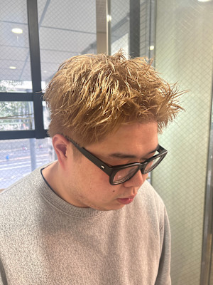 スパイキーショート/メンズハイトーン/ミルクティーベージュ