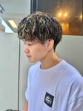 メンズカット+メンズパーマ+スタイリングレクチャ