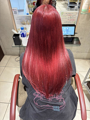 レッド/韓国カラー/ブリーチ/赤/20代