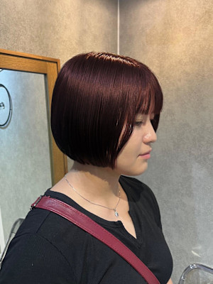 ♪暖色カラーで大人可愛いボブスタイル