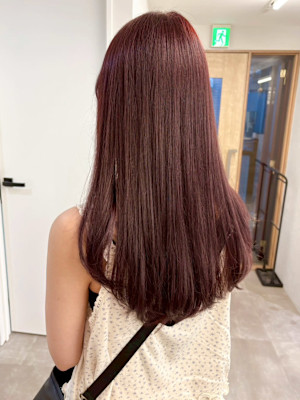 ブリーチなしダブルカラーチェリーピンク＊艶髪暖色カラー