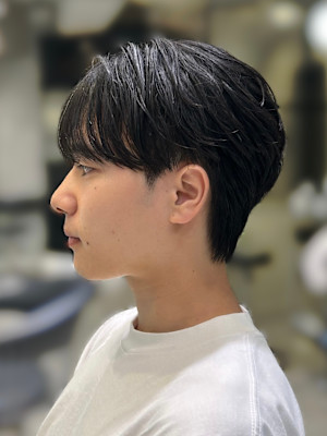 men's/メンズ/フェザーパーマ/黒染め/韓国/縮毛矯正