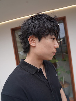 襟足長め大人マッシュパーマ