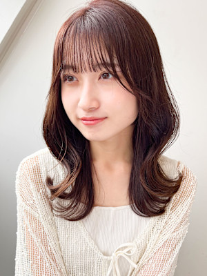 【艶感★シースルーバング】韓国ヘア20代30代ウェーブ巻き髪