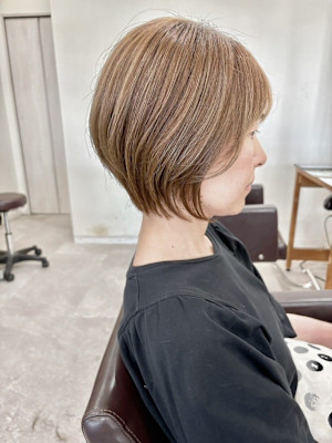 丸みショート/パールベージュ/20代30代40代50代60代