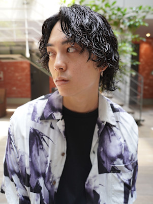 波巻きスパイラルパーマ無造作パーマミディアムパーマ