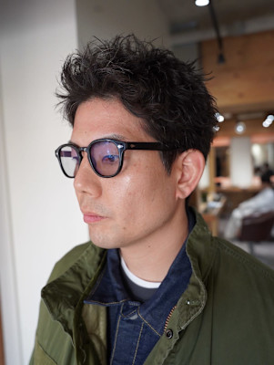 アップバングショートツイストアップバングピンパーマ