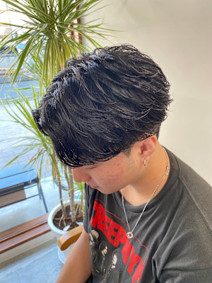 フェザーパーマフェザーショートセンターパートニュアンスパーマ