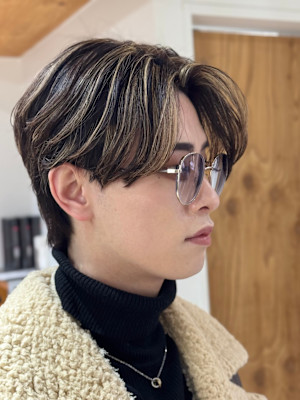 メッシュキャップセンターパートハイライトセンターパート