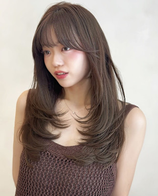 レイヤーカット/ハッシュカット/くすみベージュ/暗めカラー/