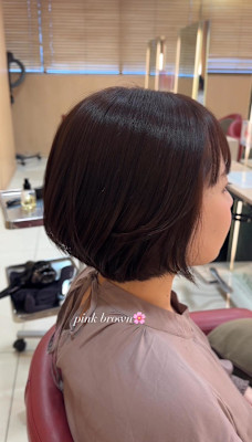 透明感カラー/ブリーチなしWカラー/髪質改善/伊勢原